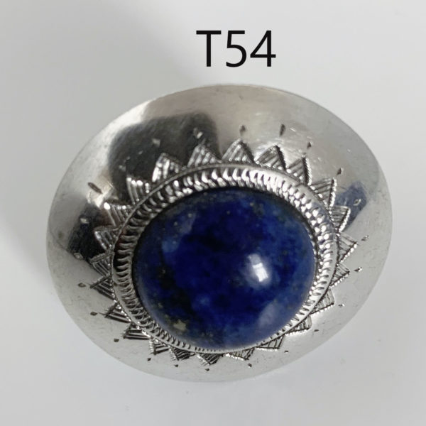 Bague en argent et pierre de lapis lazuli taille 54